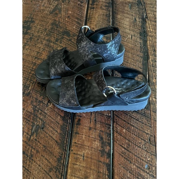 Walking Cradle Huntley Sandals Black Metallic Drops Leather Nubuck, Size… - Picture 9 of 16